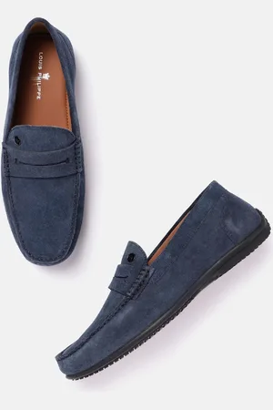 Louis Philippe Men Textured Suede Loafers