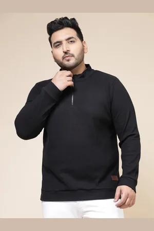 Rigo Men Black Mandarin Collar Slim Fit T-shirt