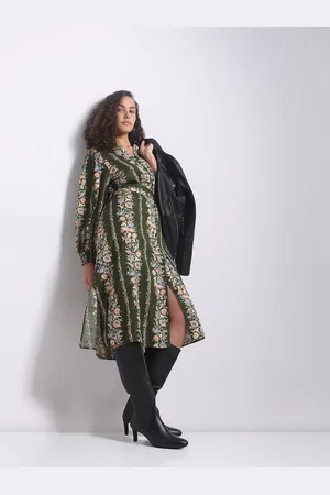 VERO MODA Ethnic Motifs Printed Bishop Sleeve Shirt Midi Dress