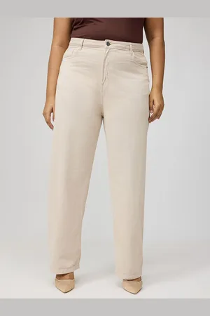 FREAKINS Plus Size Women Straight Fit High-Rise Cotton Jeans