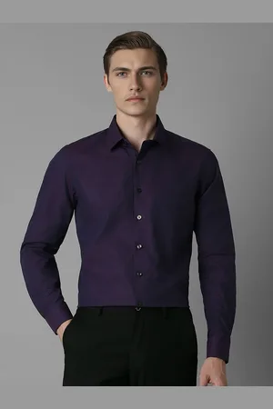 Louis Philippe Men Spread Collar Geometric Printed Cotton Slim Fit Formal Shirt