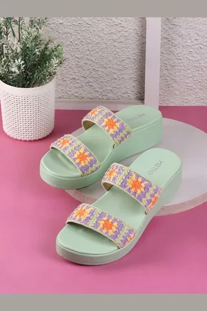 Metro Woven Design Wedge Heel Sandals