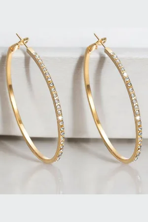 FÁBULA Crystal Studded Circular Hoop Earrings