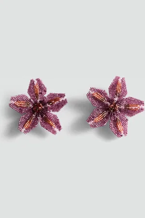 MANGO Oversized Floral Studs Earrings