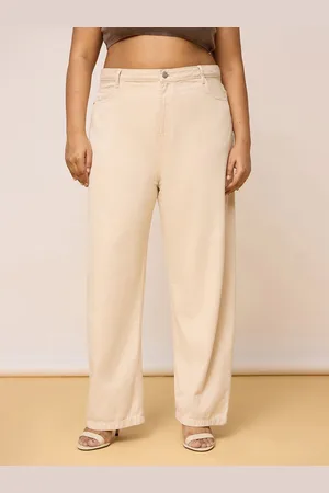 FREAKINS Plus Size Women Straight Fit High-Rise Cotton Jeans