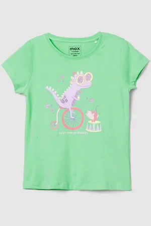 Max Collection Girls Graphic Printed Pure Cotton T-shirt