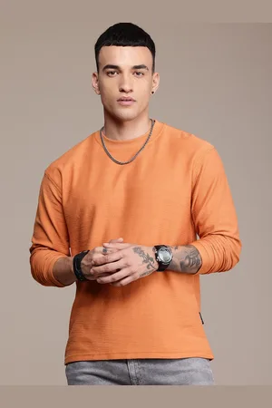 Roadster The Life Co. Self Design Long Drop-Shoulder Sleeves Casual T-shirt