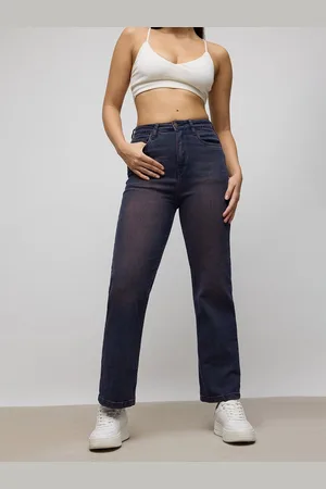 FREAKINS Women Cotton Straight Fit High-Rise Stretchable Jeans