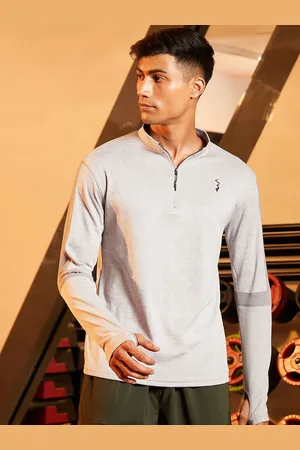 CS LIFE Men Solid High Neck T-shirt