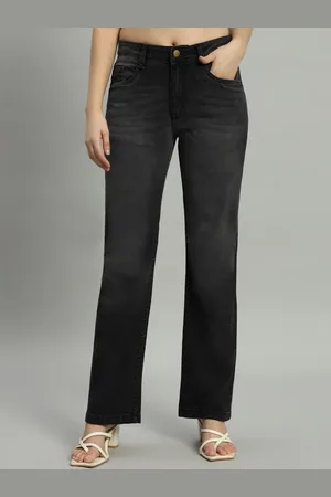 Guti Women Straight Fit High-Rise Light Fade Stretchable Jeans