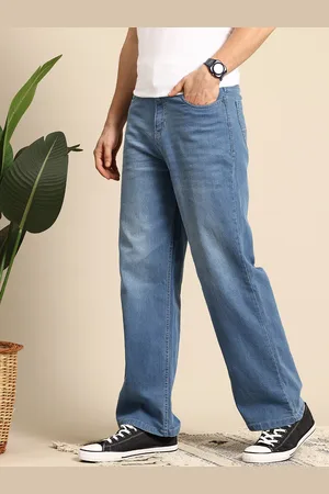 Mast & Harbour Men Wide Leg Light Fade Stretchable Jeans