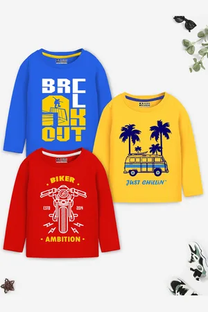 HERE&NOW Boys Typography Printed T-shirt Set of 3
