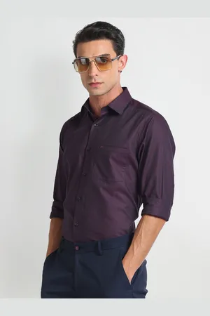 Arrow Textured Spread Collar Long Sleeves Formal Shirt