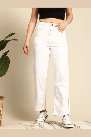 Mast & Harbour Women Stretchable Straight Fit Jeans with Slits