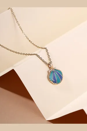 Priyaasi Gold-Plated Enamelled Contemporary Pendant with Chain