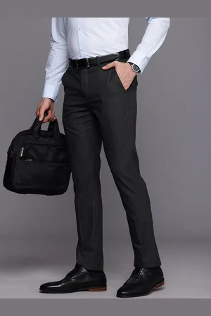 Louis Philippe Men Checked Super Slim Fit Formal Trousers