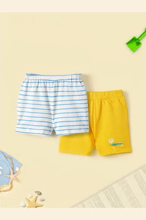 Nauti Nati Pack Of 2 Unisex Kids Cotton Antimicrobial Technology Trendy Shorts