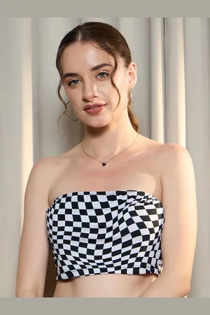Berrylush Geometric Print Tube Crop Top