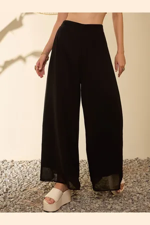 Berrylush Women High Rise Regular Fit Parallel Trousers