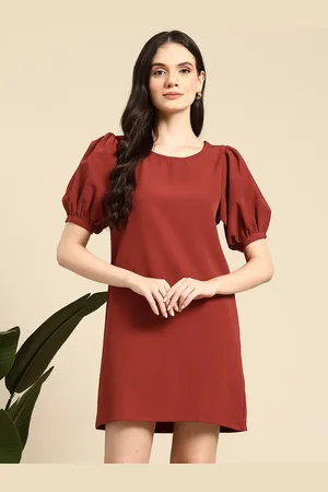 Mast & Harbour Puff Sleeves Sheath Mini Dress