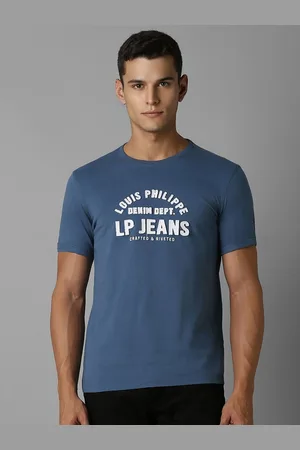 Louis Philippe Men Typography Printed Applique Slim Fit T-shirt