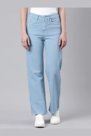 SHOWOFF Women Mid Rise Clean Look Straight Fit Stretchable Jeans