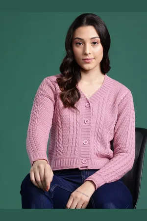 DressBerry Pure Acrylic Cable Knit Cardigan