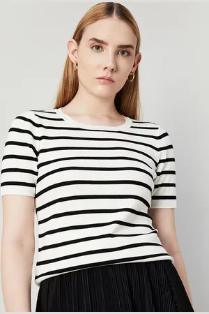 Lifestyle Women Striped Round Neck Top