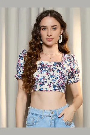 Berrylush Floral Print Crop Top