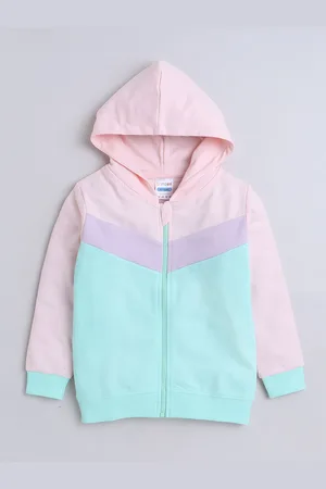 BUMZEE Girls Colourblocked Hooded Sweatshirt