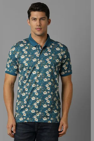Louis Philippe Men Printed Polo Collar Pockets T-shirt