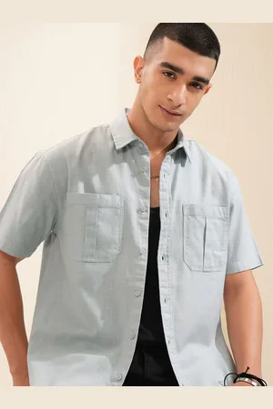 Highlander Men Dusty Solid Safari Stylised Pocket Relaxed Shirt