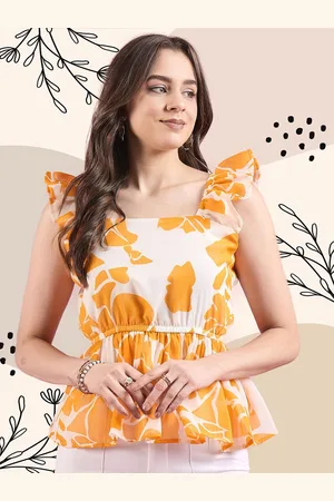 Deewa Women Abstract Printed Square Neck Top