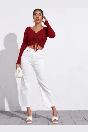 JC Mode Women Solid V-Neck Top