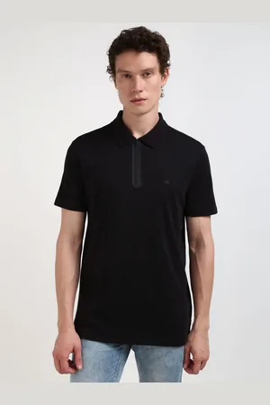 Calvin Klein Men Solid Polo Collar Cotton Tshirt
