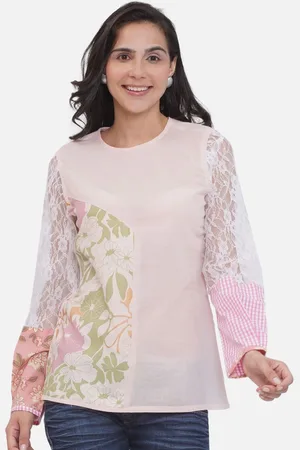 Kalini Women Floral Printed Round Neck Cotton Top