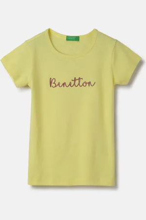 Benetton Girls Graphic Printed Pure Cotton T-shirt