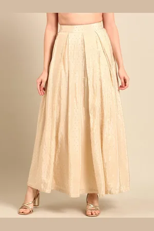 De Moza Embellished Gathered or Pleated Flared Maxi Skirts