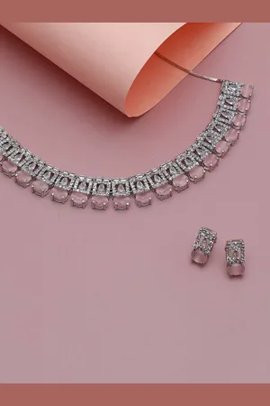 SOHI Silver-Plated AD-Studded Jewellery Set