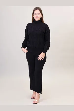 Camey High Neck Woollen Sweater With Palazzo