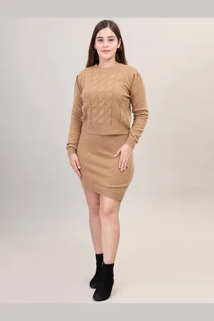 Camey Striped Woollen Sweater With Skirt