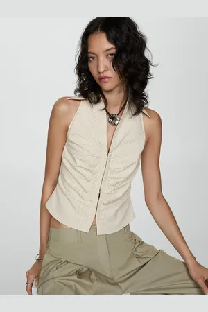 MANGO Women Striped Casual Top