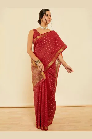 Soch Polka Dot Zari Woven Saree With Blouse