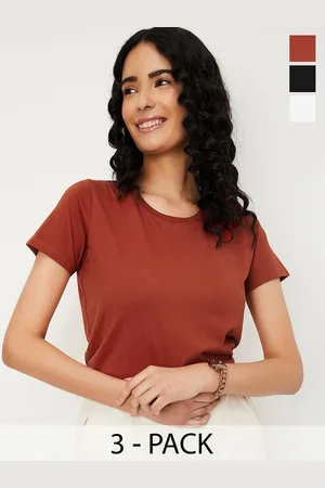 Max Collection Women Solid T-Shirt - Pack of 3