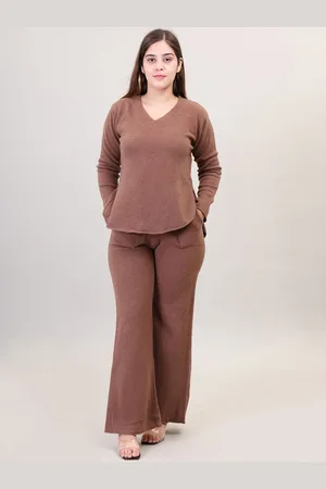 Camey V-Neck Woolen Sweater & Palazzos