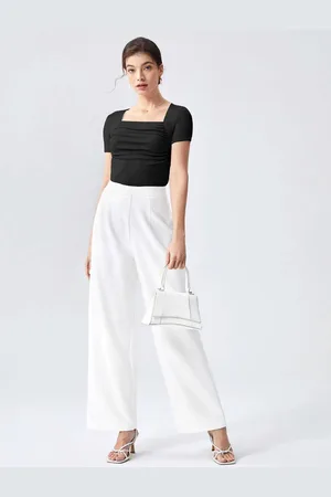 JC Mode Women Solid Round Neck Top
