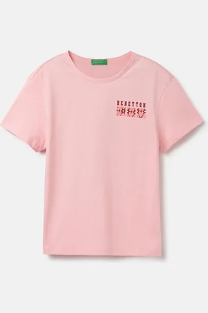Benetton Girls Graphic Printed Pure Cotton T-shirt