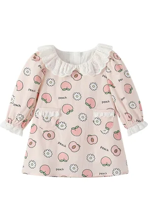 Stylecast Girls Pink Printed Round Neck Cotton A-Line Dress