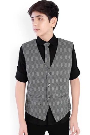 CAVIO Boys Printed Nehru Jacket With Shirt