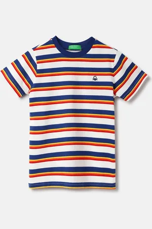 Benetton Boys Striped Pure Cotton T-shirt